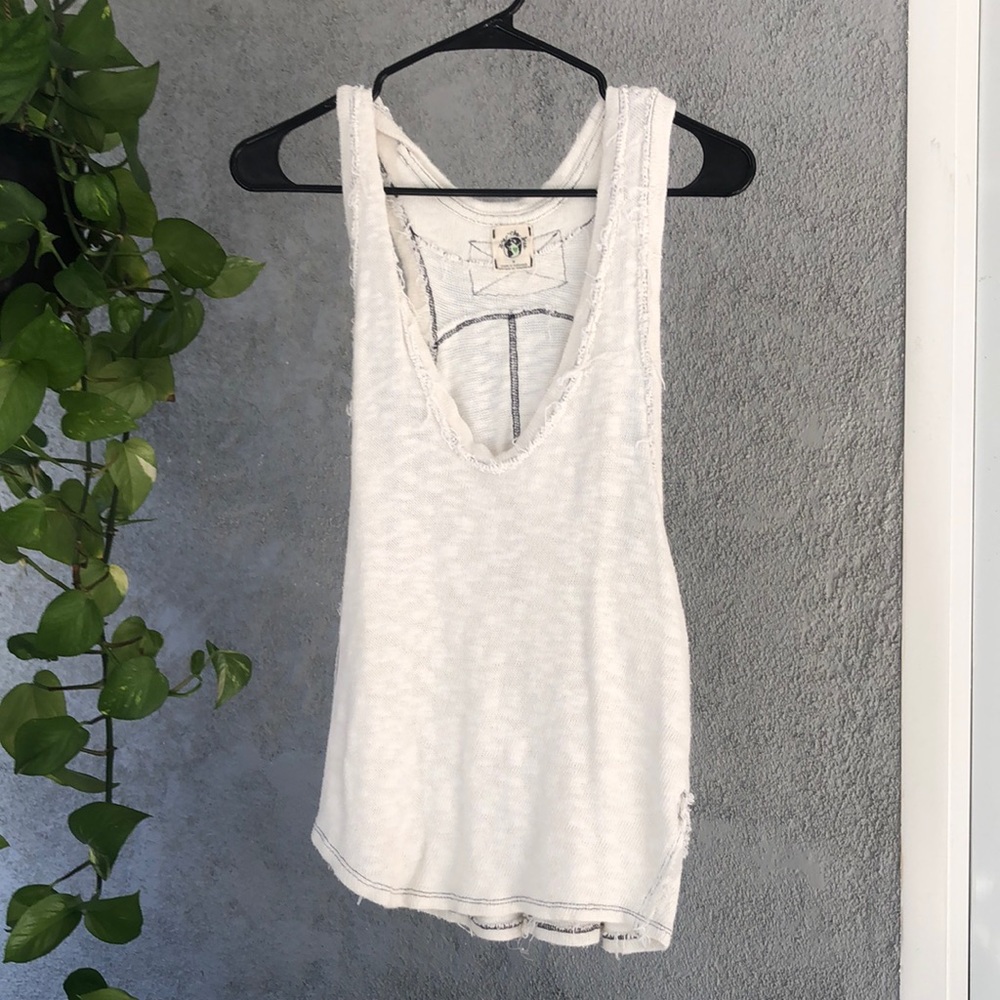 We the Free raw edge sweater tank